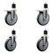 Service Caster 6'' Thermoplastic Rubber Swivel 1-7/8'' Expanding Stem Caster Set 2 Total Lock Brakes, 4PK SCC-EXTTL20S614-TPRB-2-S-2-178 - alternate 1